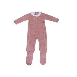 New Carmen Taberner Baby Full Long Sleeve Dry Pink Knit Jumpsuit size 6 Months